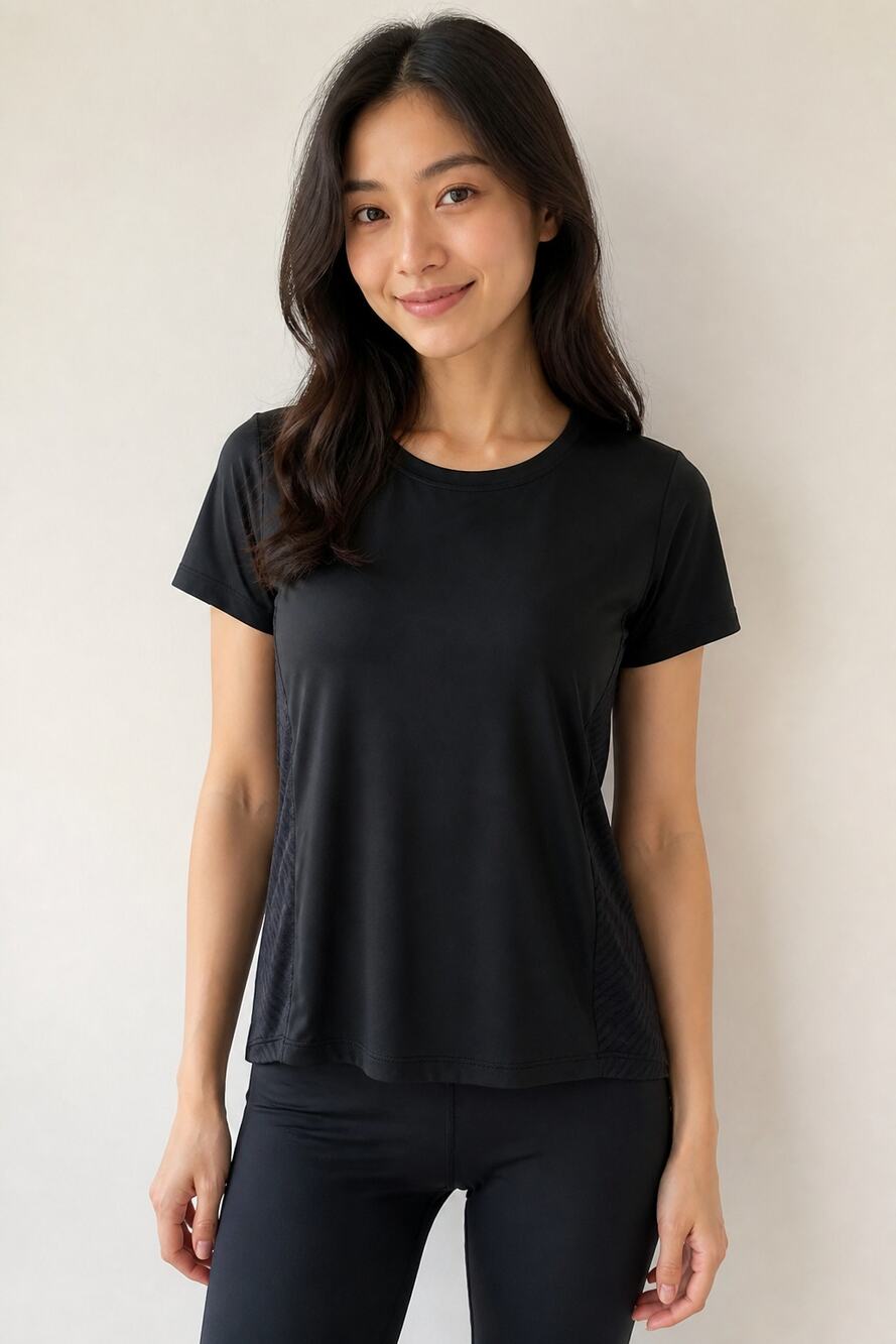 Oysho Black Athletic Crew Neck Shirt Size L